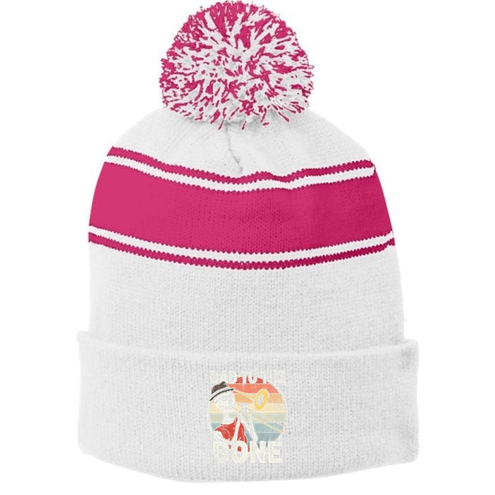 Trombone Bad To The Bone Retro Skeleton Marching Band Player Stripe Pom Pom Beanie