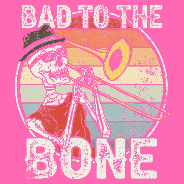 Trombone Bad To The Bone Retro Skeleton Marching Band Player Stripe Pom Pom Beanie
