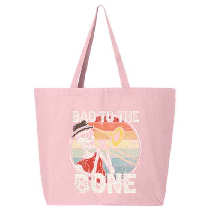 Trombone Bad To The Bone Retro Skeleton Marching Band Player 25L Jumbo Tote