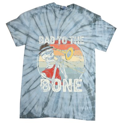 Trombone Bad To The Bone Retro Skeleton Marching Band Player Tie-Dye T-Shirt