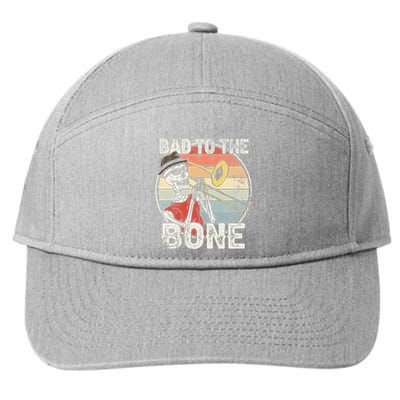 Trombone Bad To The Bone Retro Skeleton Marching Band Player 7-Panel Snapback Hat
