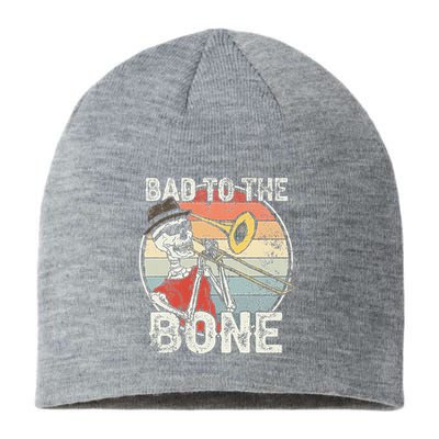 Trombone Bad To The Bone Retro Skeleton Marching Band Player Sustainable Beanie
