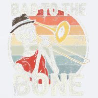 Trombone Bad To The Bone Retro Skeleton Marching Band Player Sueded Cloud Jersey T-Shirt