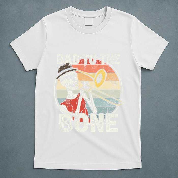 Trombone Bad To The Bone Retro Skeleton Marching Band Player T-Shirt