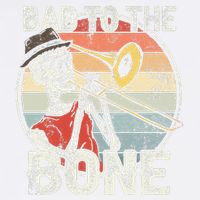 Trombone Bad To The Bone Retro Skeleton Marching Band Player Bucket Hat
