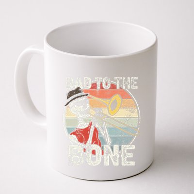 Trombone Bad To The Bone Retro Skeleton Marching Band Player Mug