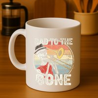 Trombone Bad To The Bone Retro Skeleton Marching Band Player Mug