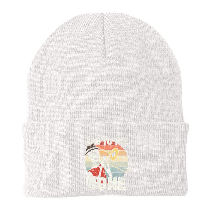 Trombone Bad To The Bone Retro Skeleton Marching Band Player Beanie