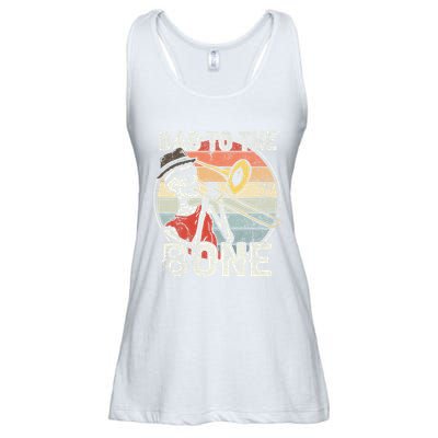 Trombone Bad To The Bone Retro Skeleton Marching Band Player Ladies Essential Flowy Tank