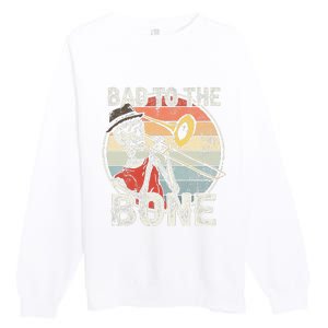 Trombone Bad To The Bone Retro Skeleton Marching Band Player Premium Crewneck Sweatshirt