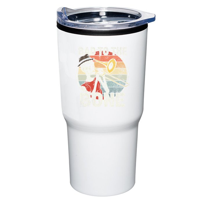 Trombone Bad To The Bone Retro Skeleton Marching Band Player Tumbler