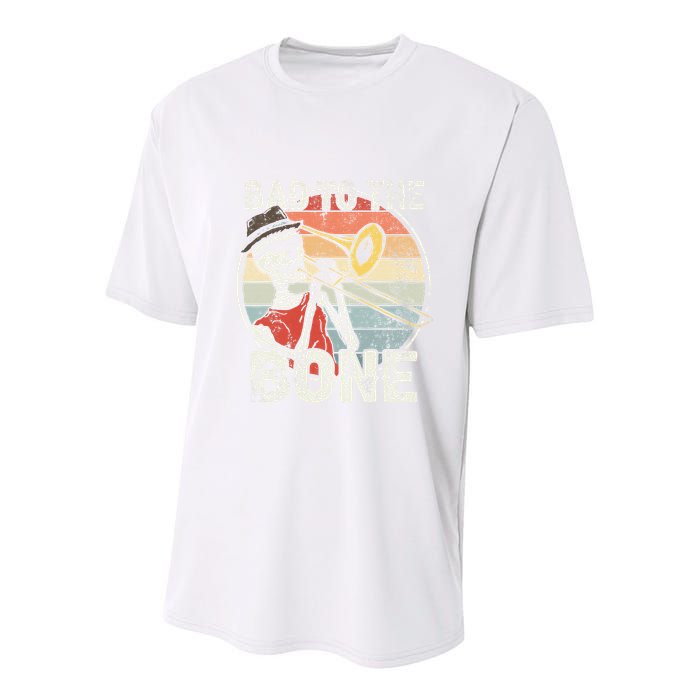 Trombone Bad To The Bone Retro Skeleton Marching Band Player Youth Performance Sprint T-Shirt