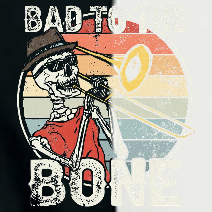 Trombone Bad To The Bone Retro Skeleton Marching Band Player Infant Baby Jersey Bodysuit