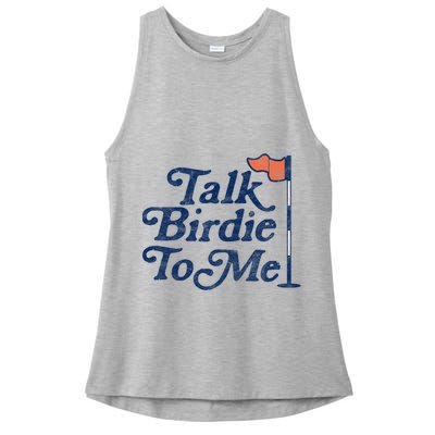 Talk Birdie To Me Funny Golfer Dad Fathers Day Golf Ladies PosiCharge Tri-Blend Wicking Tank