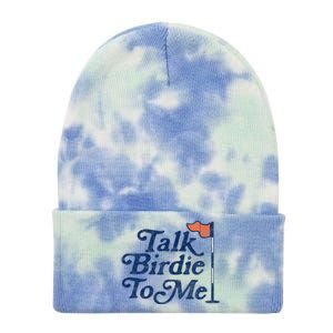 Talk Birdie To Me Funny Golfer Dad Fathers Day Golf Tie Dye 12in Knit Beanie