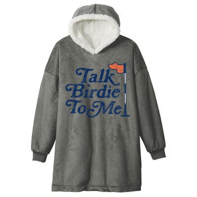 Talk Birdie To Me Funny Golfer Dad Fathers Day Golf Hooded Wearable Blanket