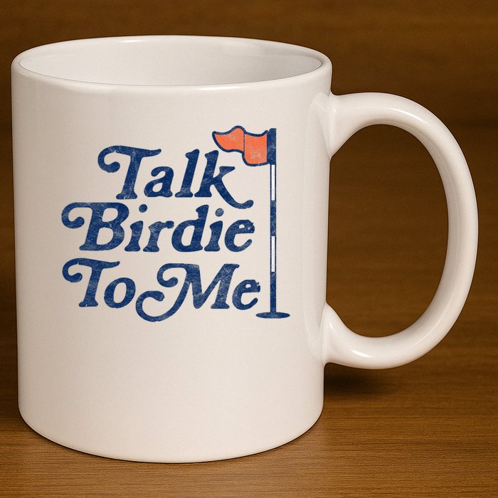 Talk Birdie To Me Funny Golfer Dad Fathers Day Golf 11oz C Handle Ceramic Mug