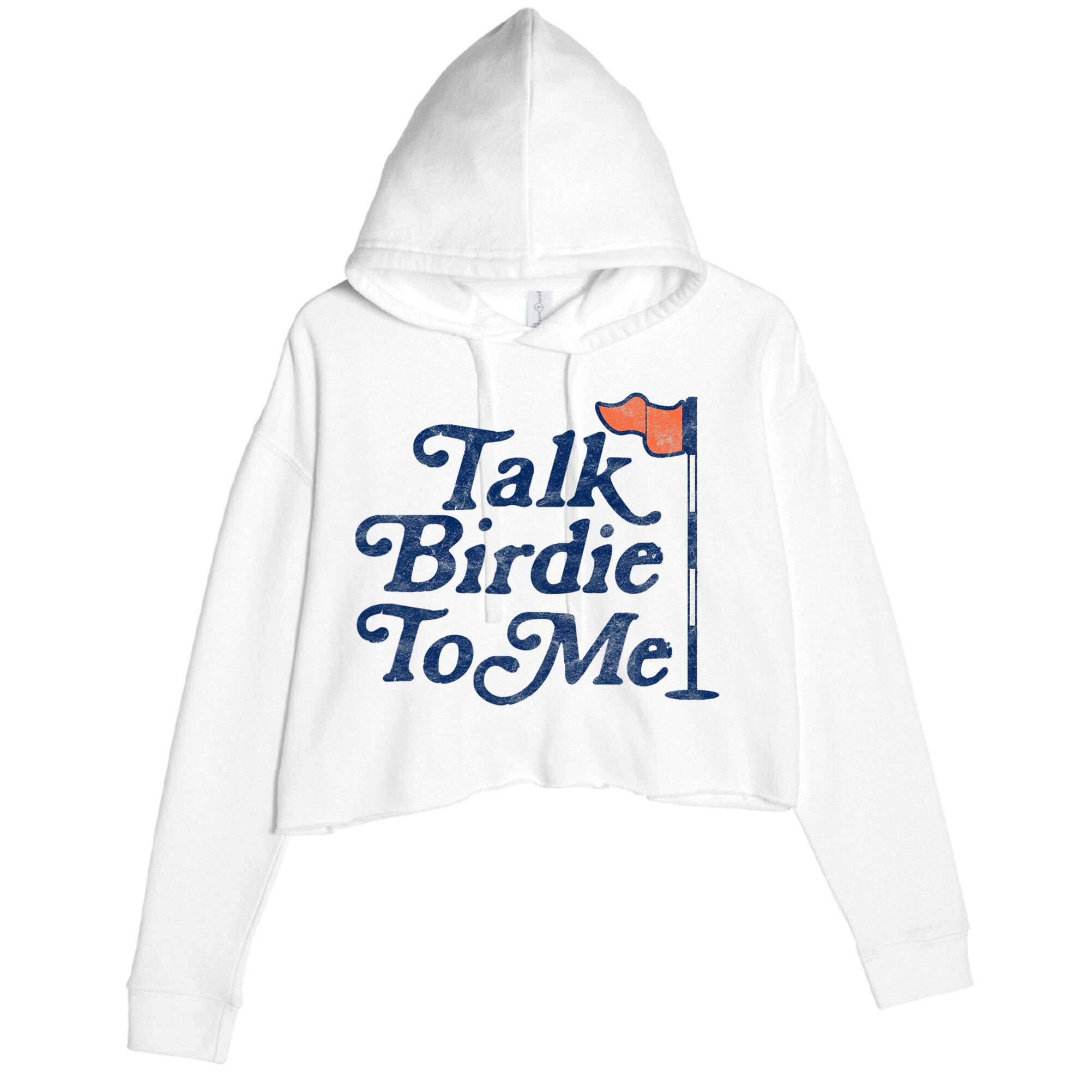Talk Birdie To Me Funny Golfer Dad Fathers Day Golf Crop Fleece Hoodie