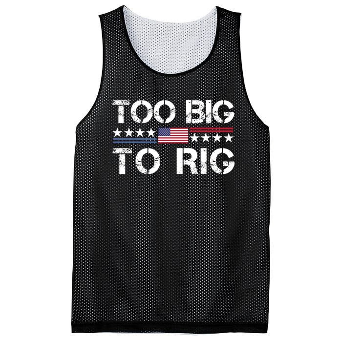 Too Big To Rig Trump 2024 Mesh Reversible Basketball Jersey Tank