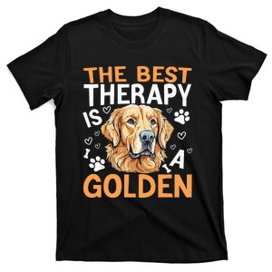 The Best Therapy Is A Golden Retriever Dog Lover Puppy Owner T-Shirt