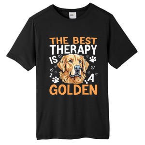 The Best Therapy Is A Golden Retriever Dog Lover Puppy Owner Tall Fusion ChromaSoft Performance T-Shirt