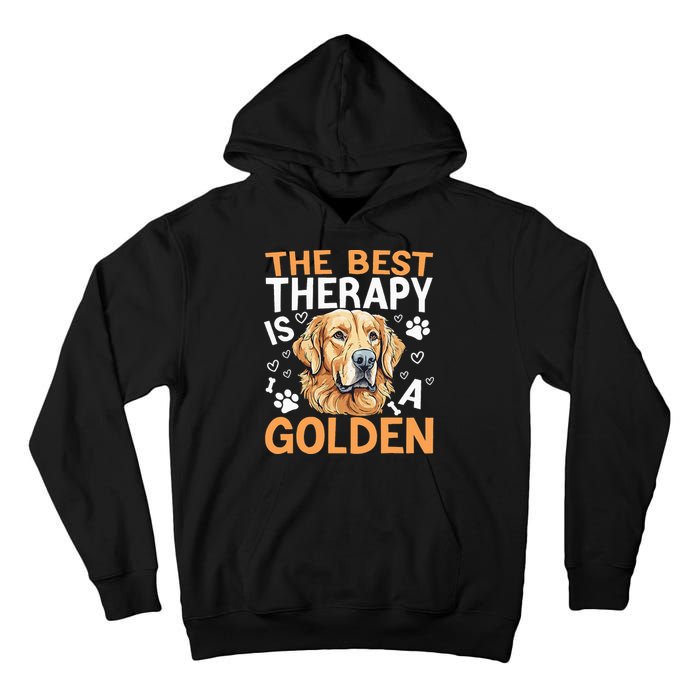 The Best Therapy Is A Golden Retriever Dog Lover Puppy Owner Tall Hoodie