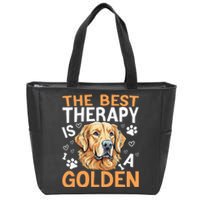 The Best Therapy Is A Golden Retriever Dog Lover Puppy Owner Zip Tote Bag