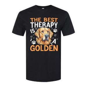 The Best Therapy Is A Golden Retriever Dog Lover Puppy Owner Softstyle CVC T-Shirt