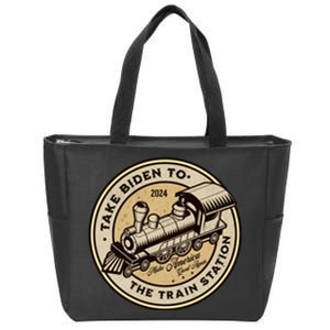 Take Biden To The Train Station MAGA Conservative Zip Tote Bag