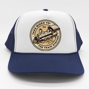 Take Biden To The Train Station MAGA Conservative Trucker Hat