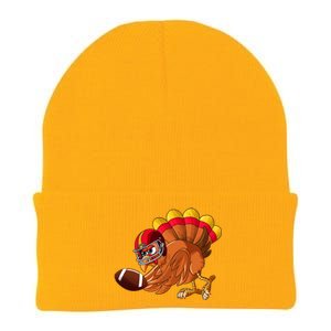 Turkey Bowl Touchdown Thanksgiving Football Player Gift Knit Cap Winter Beanie