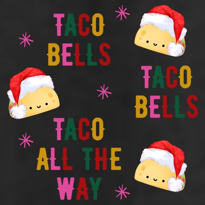 Taco Bells Taco All The Way Funny Christmas 7 Panel Mesh Trucker Snapback Hat
