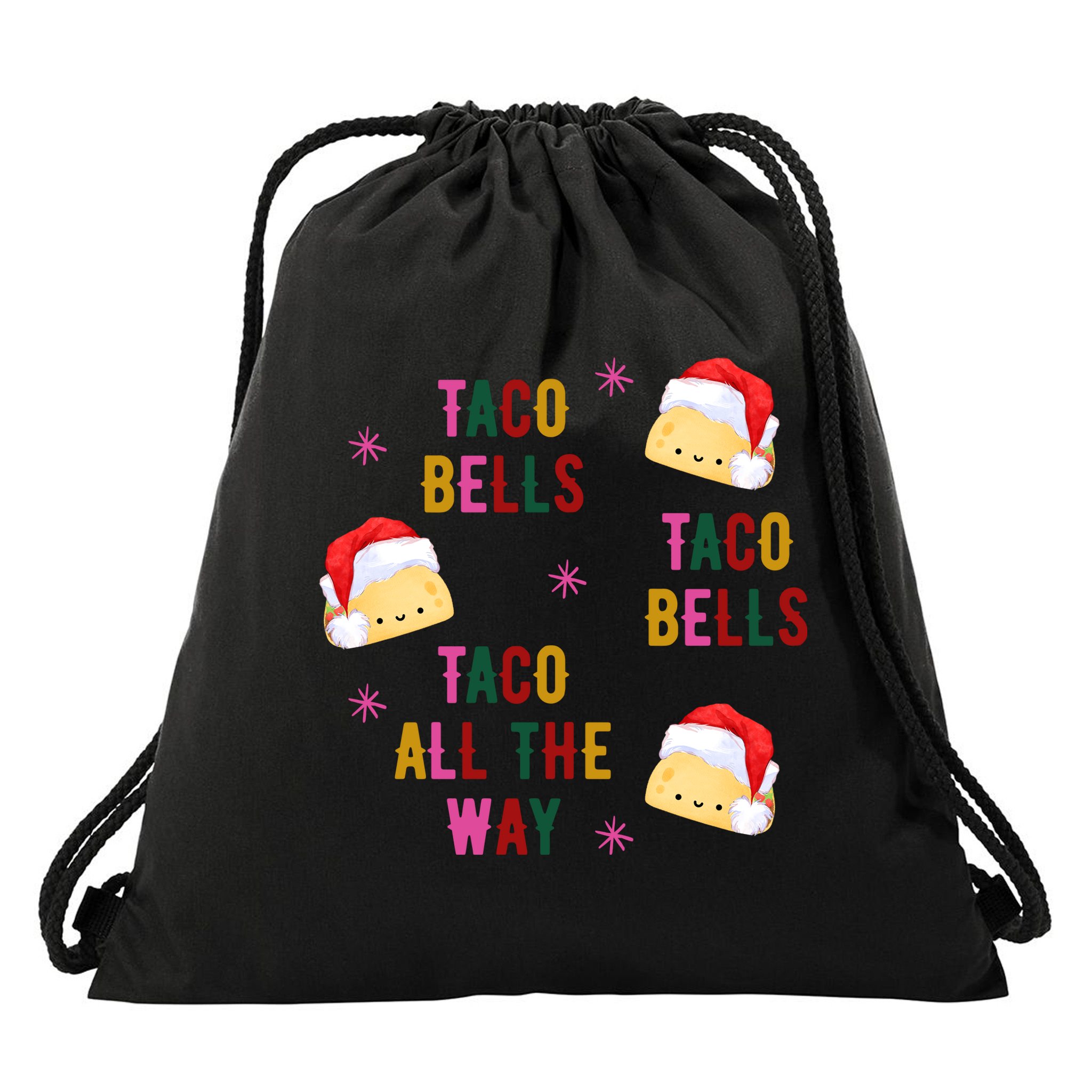 Taco Bells Taco All The Way Funny Christmas Drawstring Bag