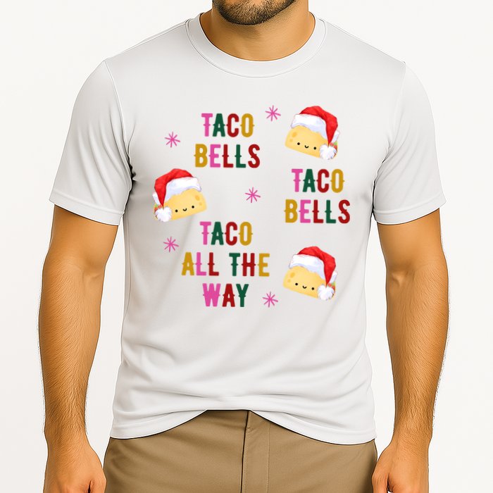 Taco Bells Taco All The Way Funny Christmas Cooling Performance Crew T-Shirt