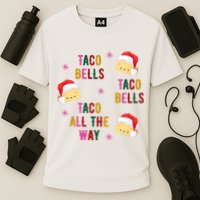 Taco Bells Taco All The Way Funny Christmas Cooling Performance Crew T-Shirt