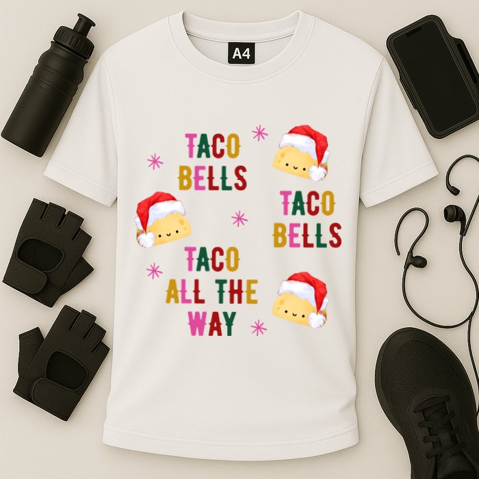Taco Bells Taco All The Way Funny Christmas Cooling Performance Crew T-Shirt