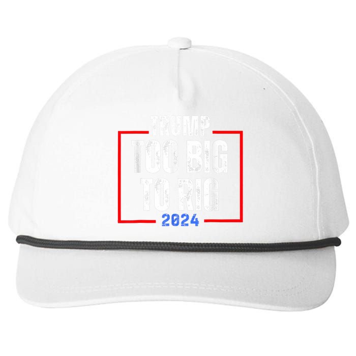 Too Big To Rig 2024 Elections Trump Saying Trump 2024 Snapback Five-Panel Rope Hat