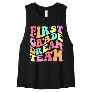 Teachers Back To School First Day 1st Grade Dream Team Women's Racerback Cropped Tank