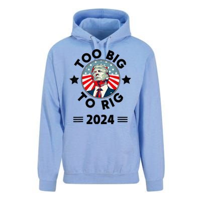 Too Big To Rig Trump 2024 Unisex Surf Hoodie