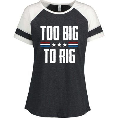 Too Big To Rig Trump 2024 Enza Ladies Jersey Colorblock Tee