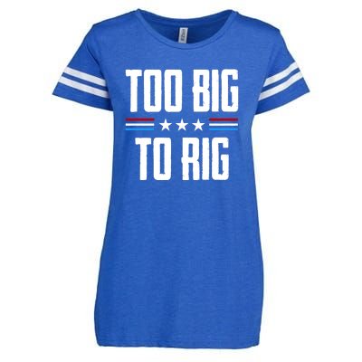 Too Big To Rig Trump 2024 Enza Ladies Jersey Football T-Shirt