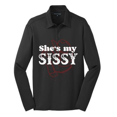 Texas Bud Texas Sissy Square Dance Couple Rodeo Silk Touch Performance Long Sleeve Polo