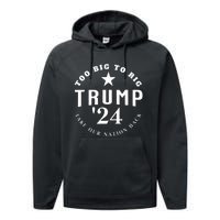 Too Big To Rig Trump 2024 Election Take Our Nation Back Performance Fleece Hoodie