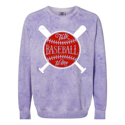 Talk Baseball To Me Colorblast Crewneck Sweatshirt