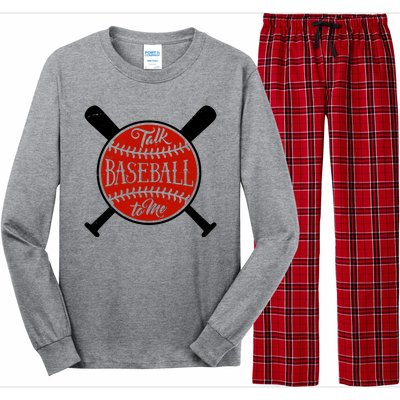 Talk Baseball To Me Long Sleeve Pajama Set