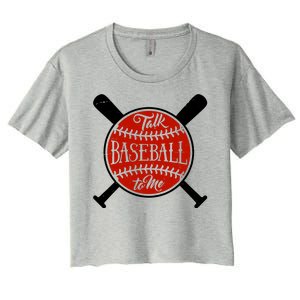 Talk Baseball To Me Women's Crop Top Tee