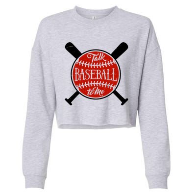 Talk Baseball To Me Cropped Pullover Crew