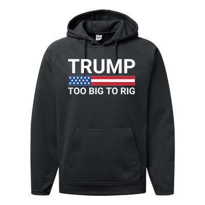 Too Big To Rig Trump 2024 Performance Fleece Hoodie