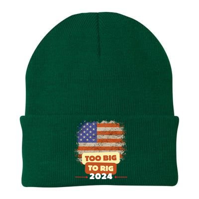 Too Big To Rig Trump Funny Quote 2024 Elections Saying Trump Knit Cap Winter Beanie