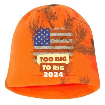 Too Big To Rig Trump Funny Quote 2024 Elections Saying Trump Kati - Camo Knit Beanie